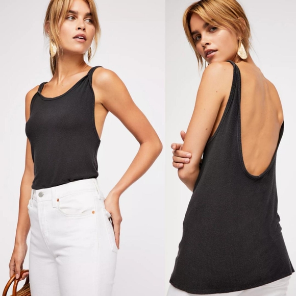 Free People Tops - New Free People Atlantic Tank Black XS backless we